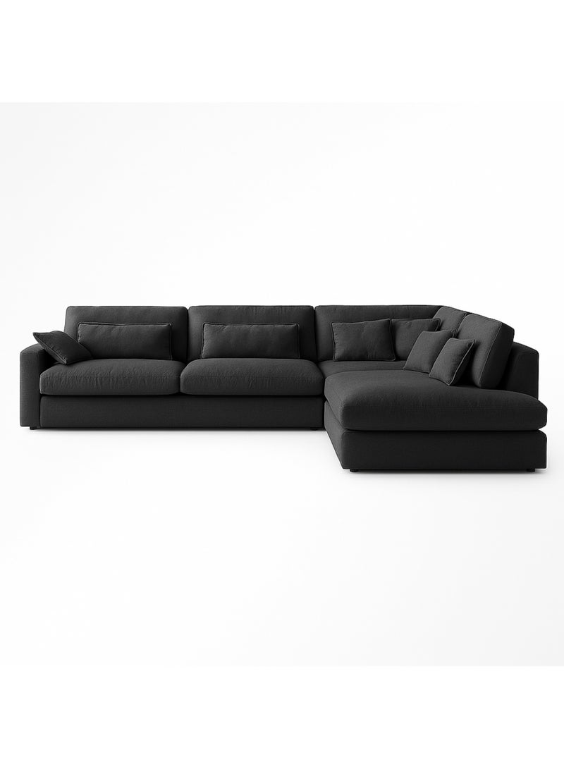 KUSTOMDECO Luxury Modular L-Shape Sectional Sofa | Plain Fabric Corner Sofa |Customizable Sectional Sofa  Oversized Modern with Left or Right Facing for Living Room Furniture (Dark grey) - Image 1