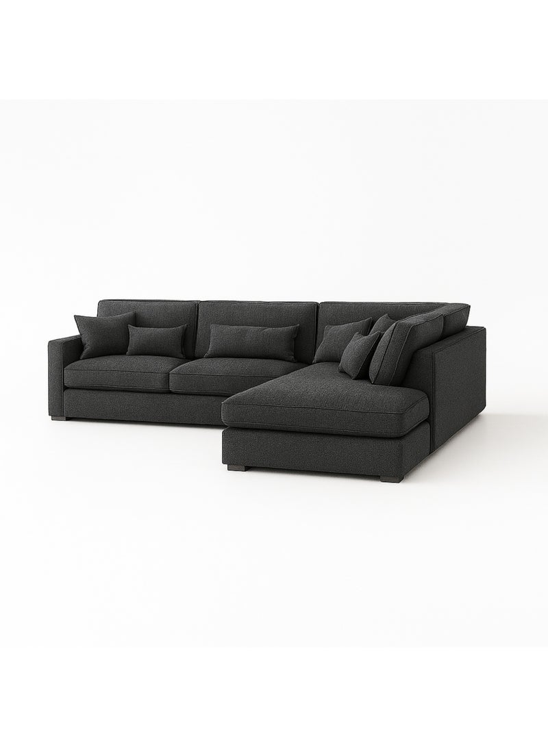 KUSTOMDECO Luxury Modular L-Shape Sectional Sofa | Plain Fabric Corner Sofa |Customizable Sectional Sofa  Oversized Modern with Left or Right Facing for Living Room Furniture (Dark grey) - Image 2