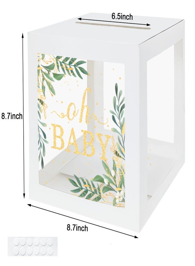 QIKSION Baby Shower Card Box for Reception, Clear with White Border Gift Card Box for Baby Showers, Wishing Well Party, Birthday, Gender Reveal - Image 2