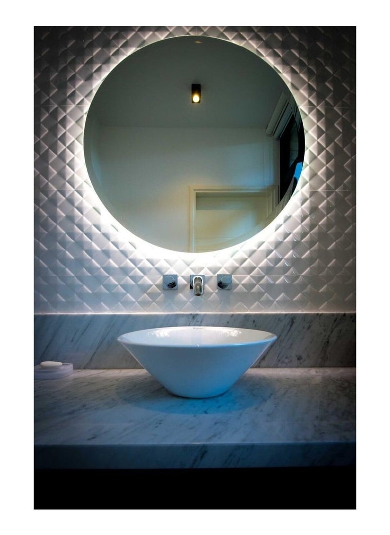 Generic White Led Wall Mirrors 70X70X3Cm  White  - Image 4