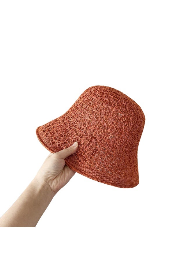 Double layered fisherman hat, versatile summer  hat, breathable sun protection and sunshade hat for women to wear when going out with a sun hat（Red） - Image 2