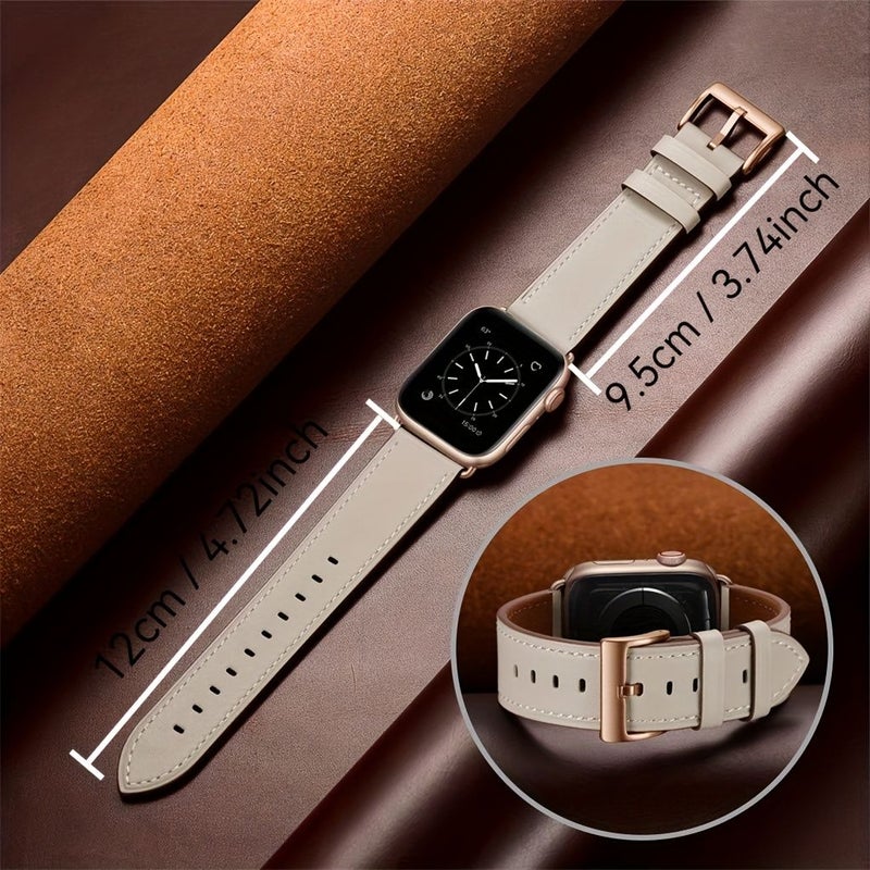 Microfiber Leather Replacement Strap For Apple Watch 38mm 40mm 41mm S1042MM White Compatible With Ultra 1 2 Series 9 8 7 SE 6 5 4 3 2 1 Men Women Comfortable Casual Wear - Image 2