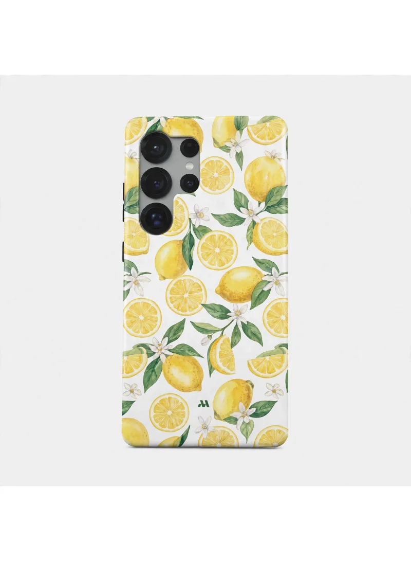 Mobcos Samsung Galaxy S25 Ultra Lemon Daisy Premium Case Compatible with Hybrid Dual-Layer Hard Shell + Silicone Protection - Scratch-Resistant Shockproof Mobile Cover