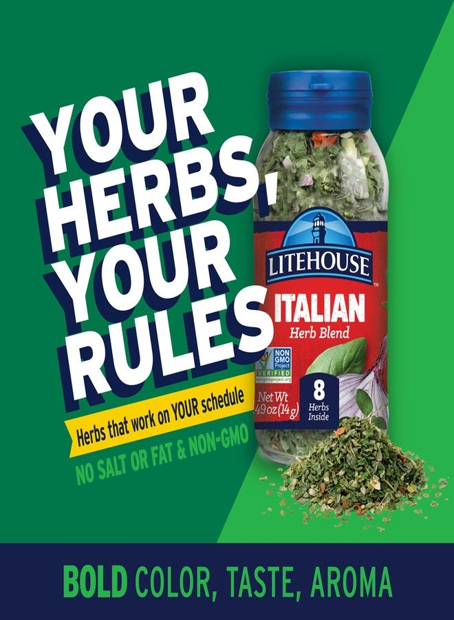 Litehouse Freeze Dried Italian Herb Blend - Substitute for Fresh Italian Seasonings, Italian Spices, Jar Equal to Blend of 8 Herbs, Organic, Italian Seasoning, Non-GMO, Gluten-Free - 0.49 Oz, 6-Pack - Image 3