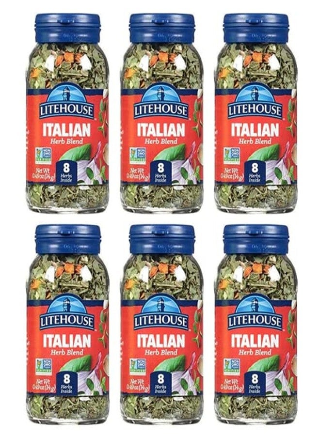Litehouse Freeze Dried Italian Herb Blend - Substitute for Fresh Italian Seasonings, Italian Spices, Jar Equal to Blend of 8 Herbs, Organic, Italian Seasoning, Non-GMO, Gluten-Free - 0.49 Oz, 6-Pack - Image 1