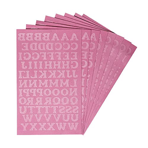 Magfok Iron-on Flock Letters Transfer 3/4-Inch, 8 Sheet (Pink) - Image 1