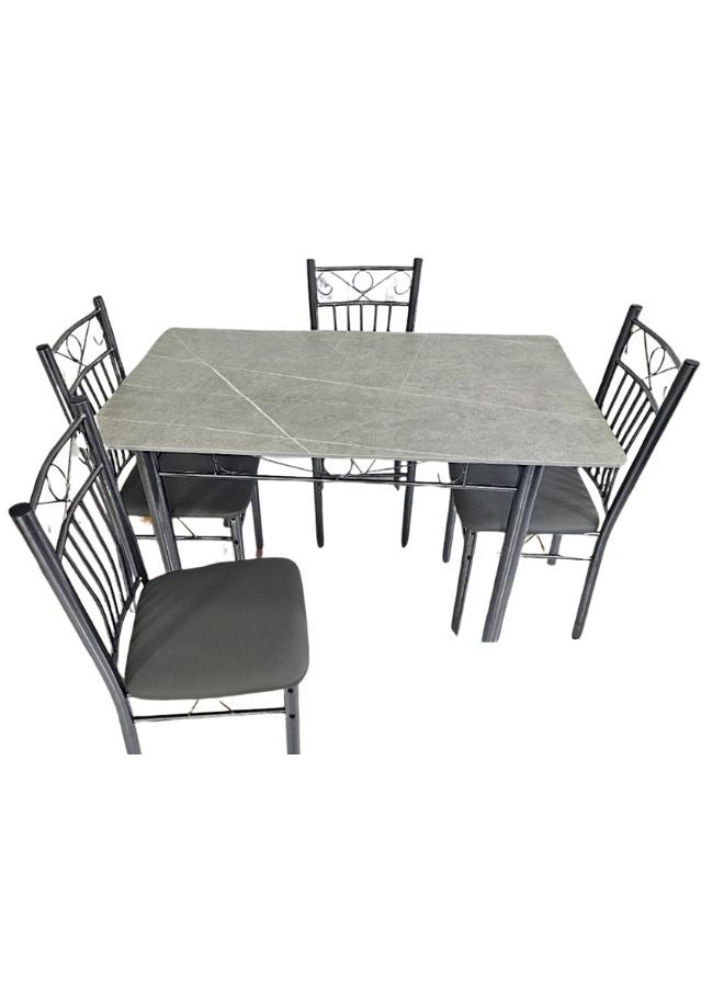 SULSHA 4 Seater Ceramic Top Dining Set - 1 Table & 4 Chairs, Modern Metal Dining Table with Stylish Ceramic Top, Durable 4 Seater Furniture for Dining Room & Kitchen - Image 2