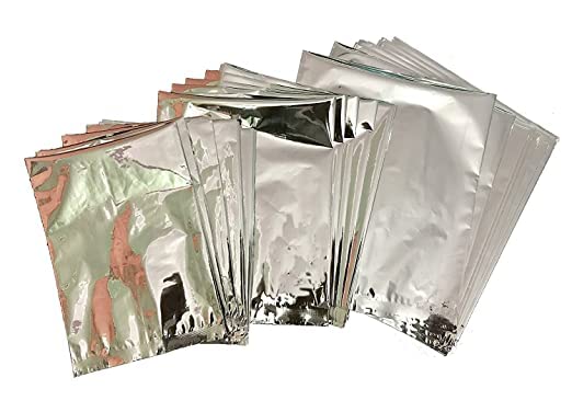 Agroha Agroha Plastic Silver Pouch size_46inch Pack of 70  - Image 1