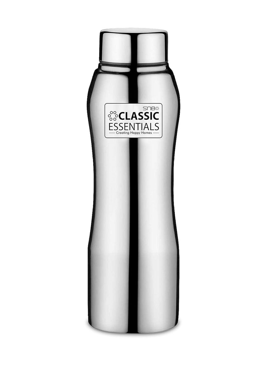 Classic Essentials - Classic Essentials Stainless Steel Water Bottle, 1 Litre, Silver - Image 1