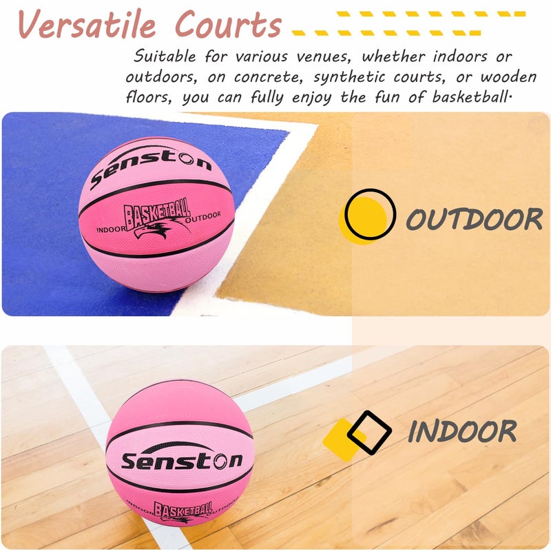 Senston Basketball Balls Size 3/5/6/7 Basketballs Indoor Outdoor 27.5/29.5 inch Basketball (Pink, 27.5''/Size 5) - Image 5