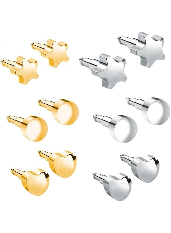 Nina Collection White Cross Mini Ear Piercing Earring Silver Plated | Allergy Free - Image 2