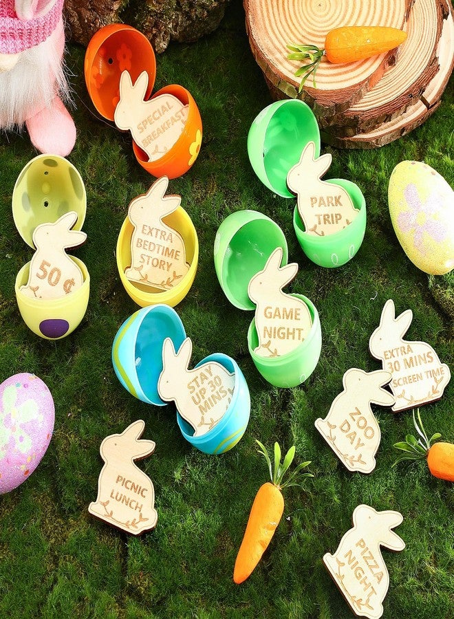 CypherX Easter Egg Fillers- Wood Easter Reward Tokens, Easter Prizes Stuffers Coins, Family Night Tokens, 24 Redeemable Tokens+6 Blank DIY Tokens, Unique Family Easter Egg Hunt Activities- Bunny - Image 2