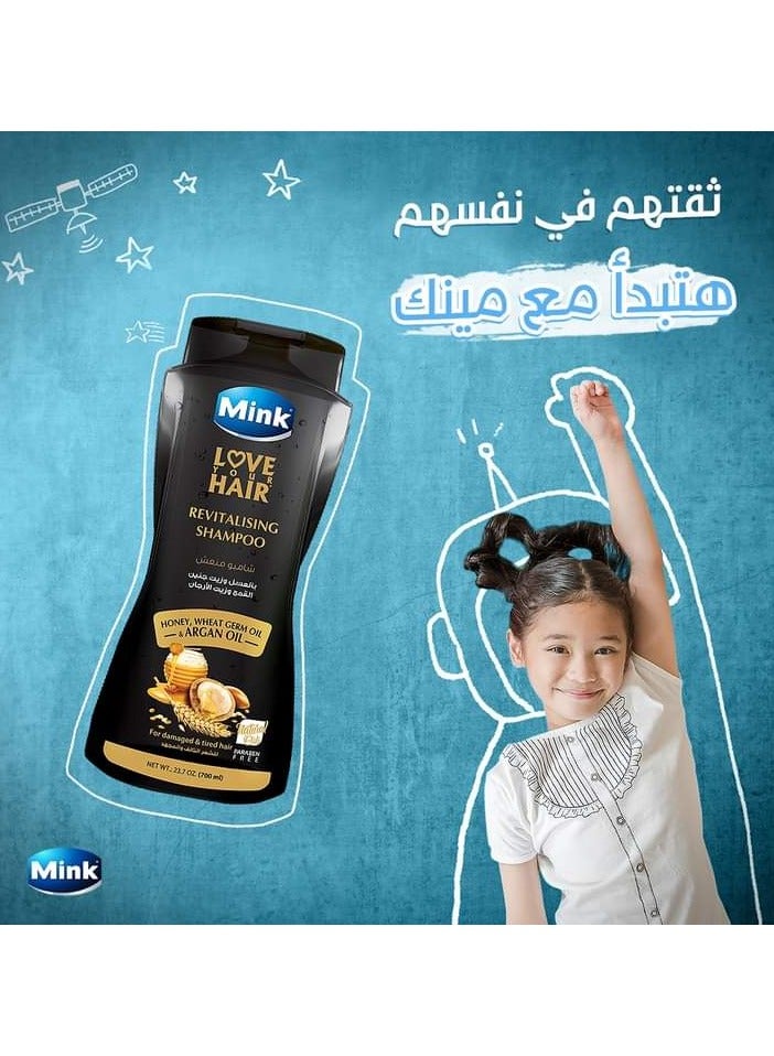 منك مينك شامبو للشعر بالعسل وزيت الأرجان - 400 مل - Image 2