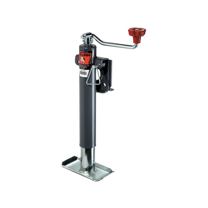 BULLDOG Fulton Bulldog 1514010117 Gray Universal 10" Topwind Travel Weld-On Trailer Jack with Base (2,000 lbs. Lift Capacity) - Image 2