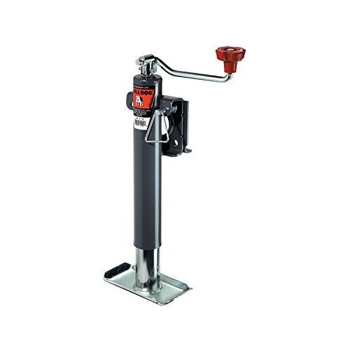 BULLDOG Fulton Bulldog 1514010117 Gray Universal 10" Topwind Travel Weld-On Trailer Jack with Base (2,000 lbs. Lift Capacity) - Image 1