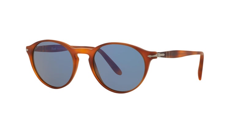 Persol Unisex PO3092SM Round Sunglasses, Terra Di Siena/Light Blue, 50 mm - Image 2