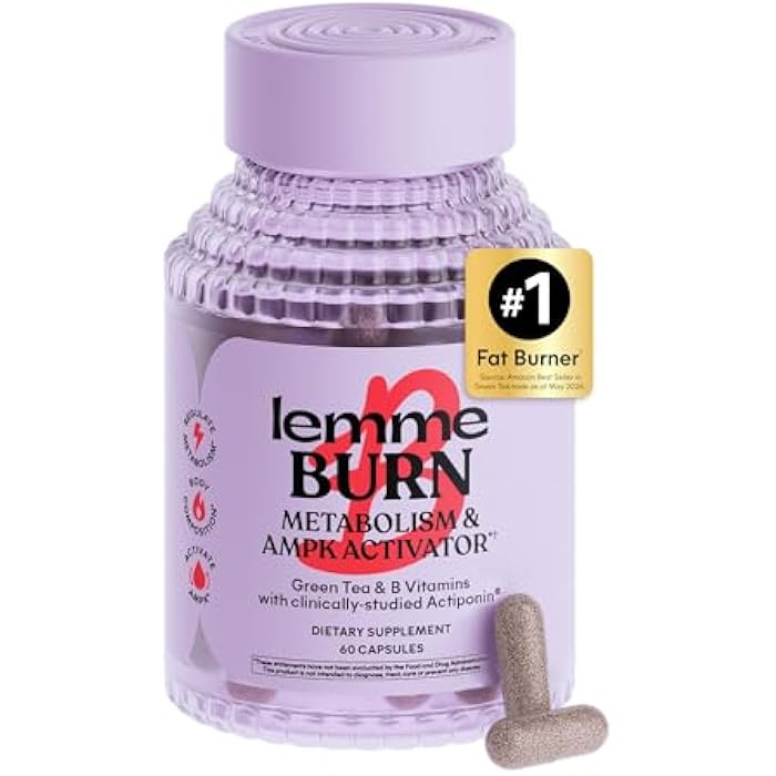 Lemme Burn - Metabolism, Belly Fat Burning + AMPK Activating Supplement for Men & Women w/Clinically Studied Actiponin Gynostemma, Green Tea Extract, Vitamins B6 & B12 - Gluten Free, 60 Count - Image 1