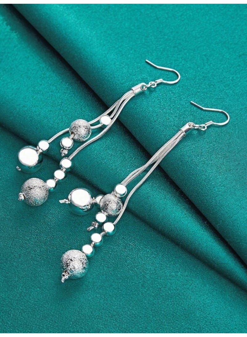 Dangle Charms Elegant Silver Plated Earrings For Women - Image 3