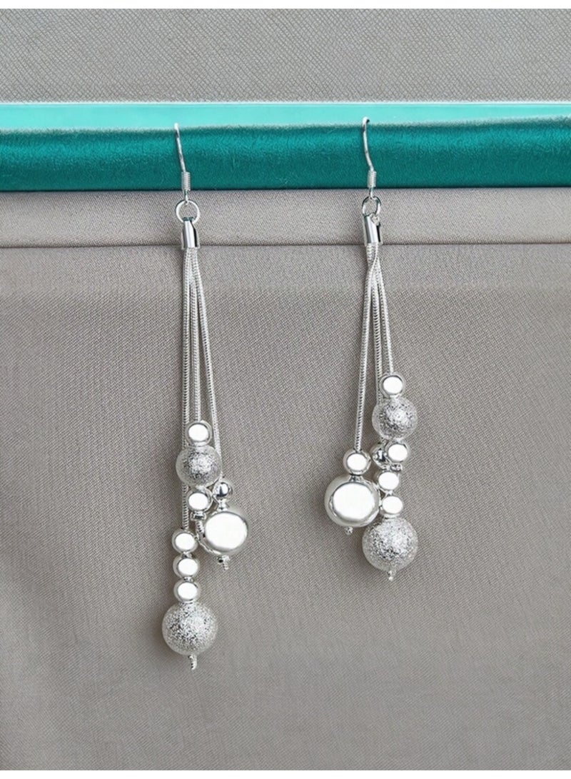 Dangle Charms Elegant Silver Plated Earrings For Women - Image 5