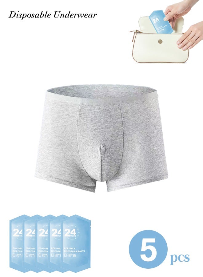 Lemon 5PCS Men's Liners Disposable Cotton Underwear  Briefs Panties for Travel Hotel Hospital - Image 1