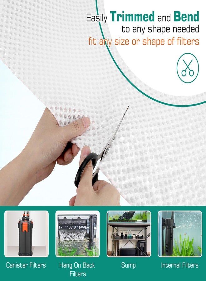 hygger Porous Fish Tank Filter Pad Aquarium Filter Floss 20"x 20" Ultra Thin Bio Filter Media for Sump Pond Canister Freshwater & Saltwater (Reusable, Easy to Cut & Clean) - Image 4