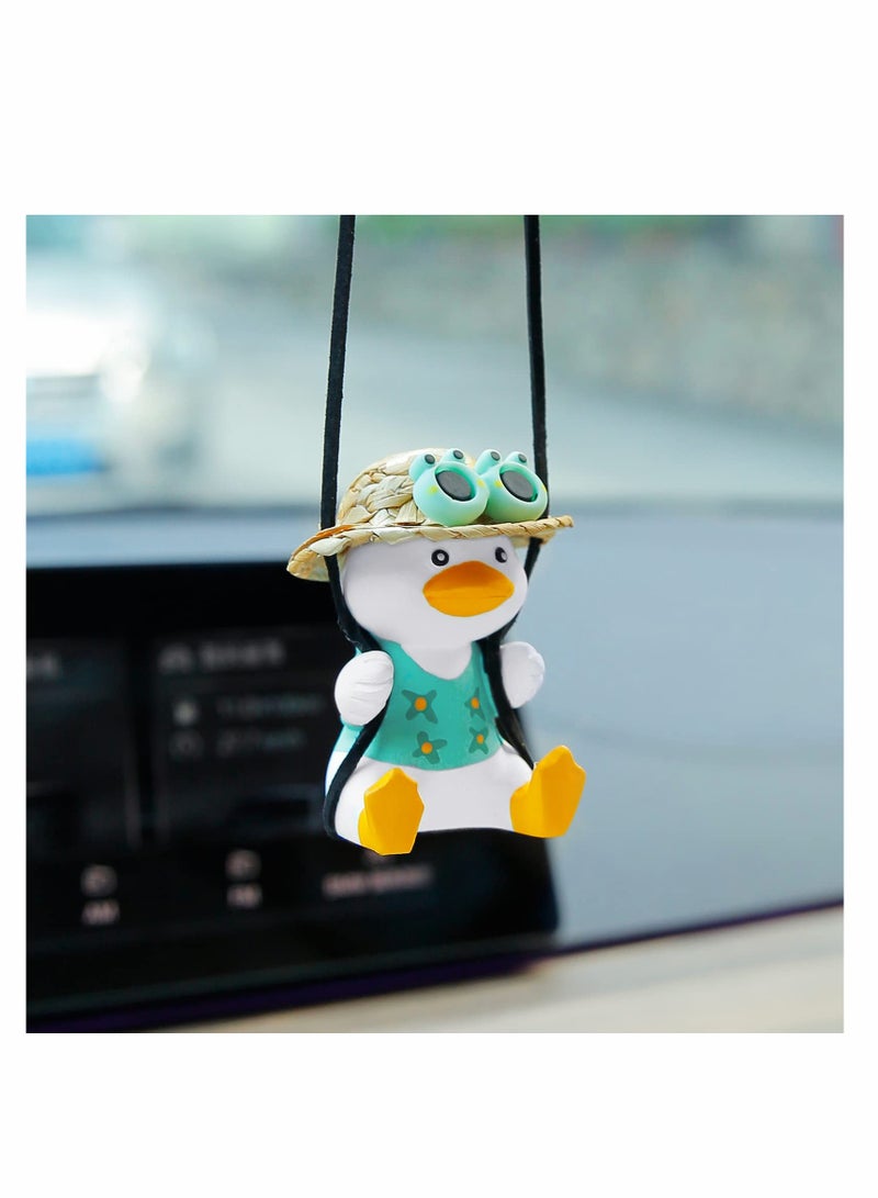 Excefore Cute Swing Duck Car Pendant Interior Rearview Mirrors Charms Ornament Room Decor for Home Indoor - Image 1