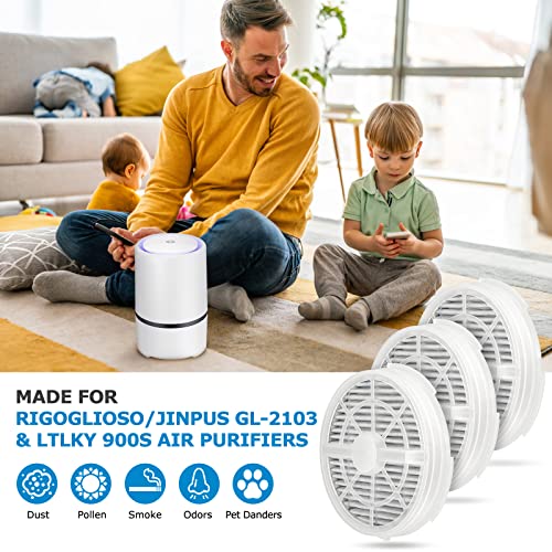 isingo GL2103 Replacement Filter for RIGOGLIOSO GL2103, JINPUS GL-2103, LTLKY 900S Air Purifier, 2-in-1 HEPA Filters and Activated Carbon Filters (3-Pack) - Image 3
