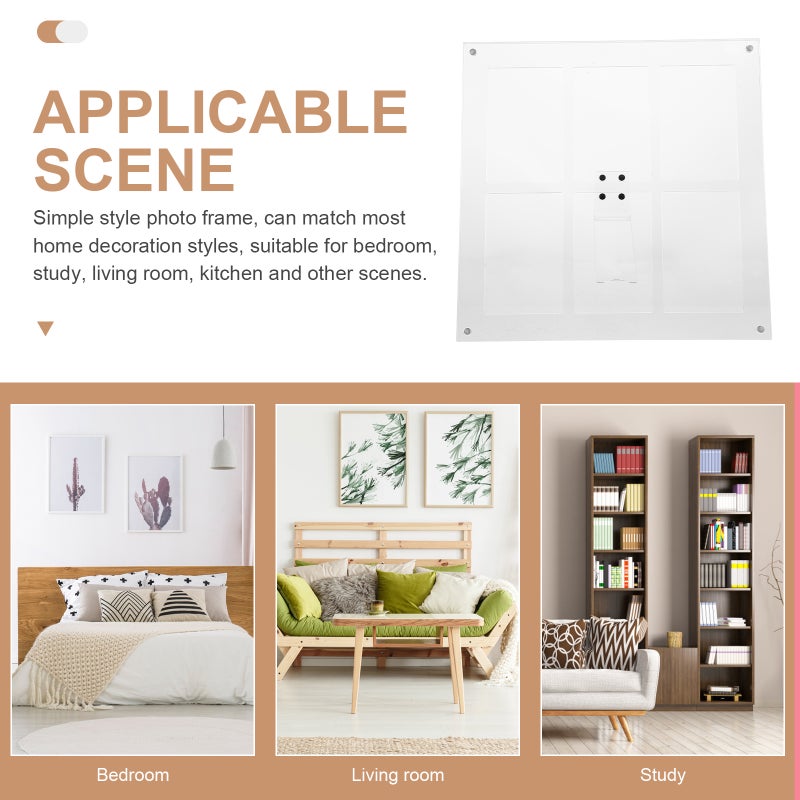 🏠 إطار صور أكريليك بسطح طاولة بستة أقسام للزينة المنزلية بلون شفاف مع قاعدة مستقرة - Image 4