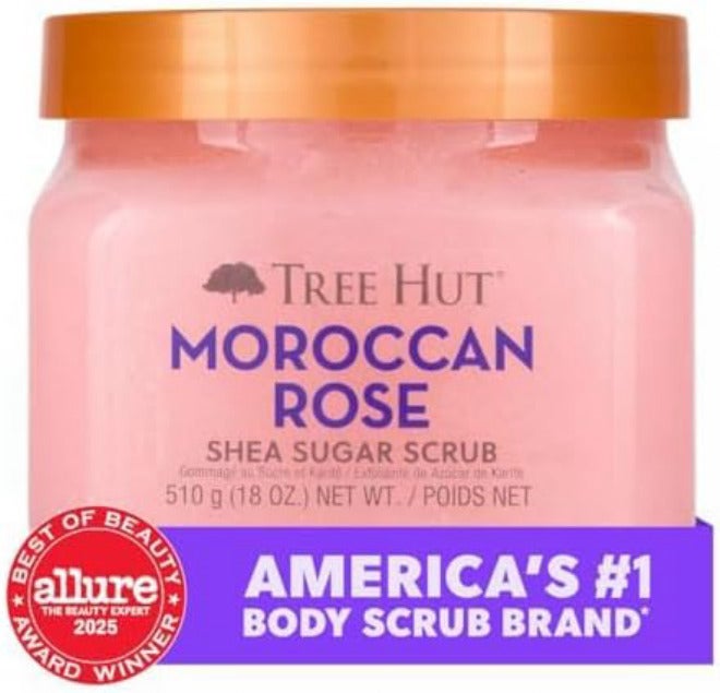 Tree Hut Moroccan Rose Shea Sugar Scrub | Exfoliating Body Scrub with Shea Butter & Natural Oils | Deep Moisturizing & Skin Softening Formula | Hydrating Sugar Scrub for Smooth Radiant Skin | 510g - Image 2
