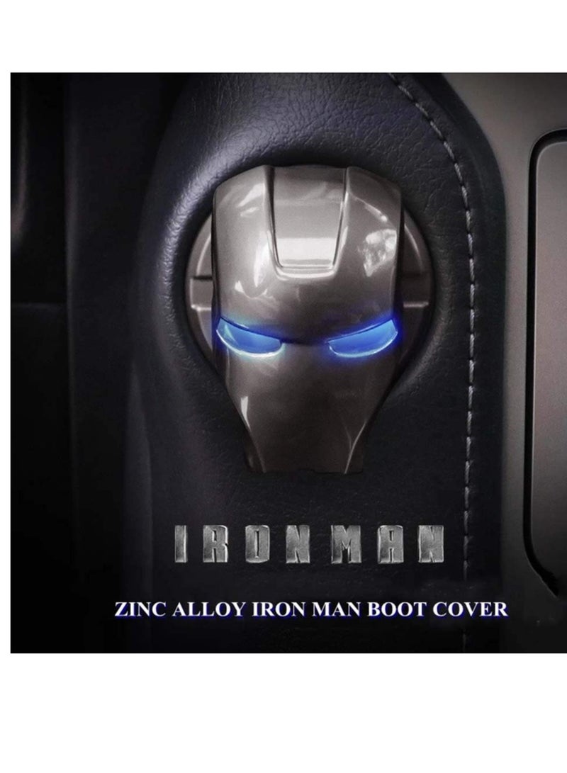 KASTWAVE غطاء حماية لزر بدء/إيقاف تشغيل محرك السيارة من DELFINO قطعة واحدة، غطاء حماية لزر بدء/إيقاف تشغيل محرك السيارة، غطاء دائري لمفتاح بدء/إيقاف التشغيل، ملحق داخلي للسيارة ثلاثي الأبعاد على شكل رجل حديدي - Image 4