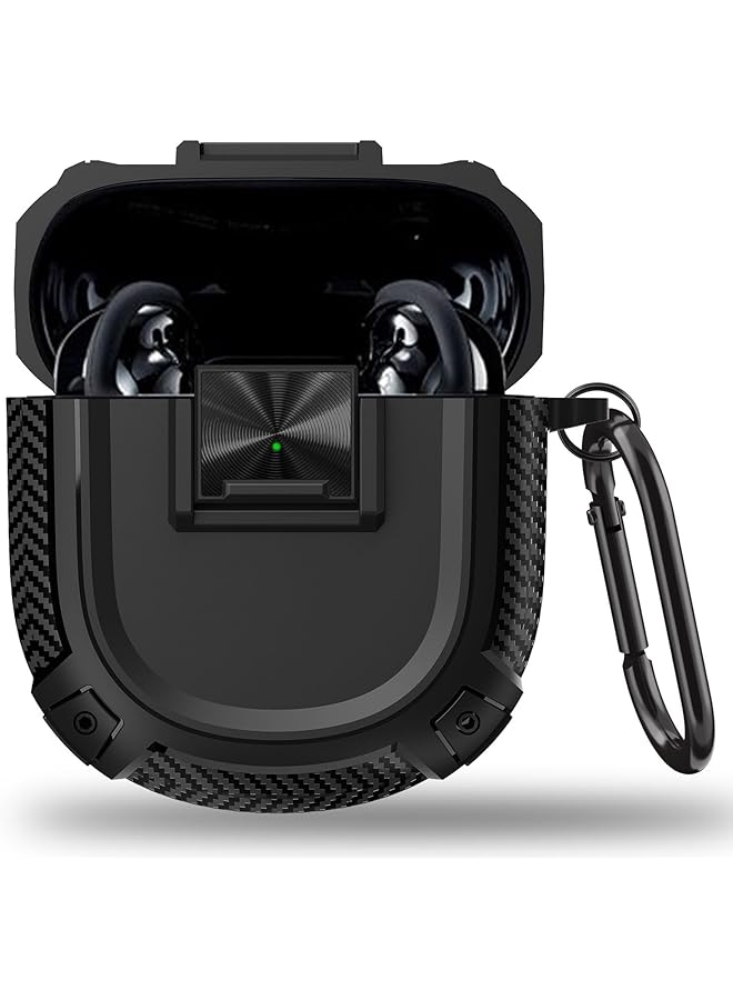 X spring Earbuds Case Cover Protective Cover For Bose Quietcomfort Earbuds Ii Case Protection With Hook Portable Scratch And Shock Proof Wireless Earbuds Cover With Safety Lock Button Design Black - Image 1