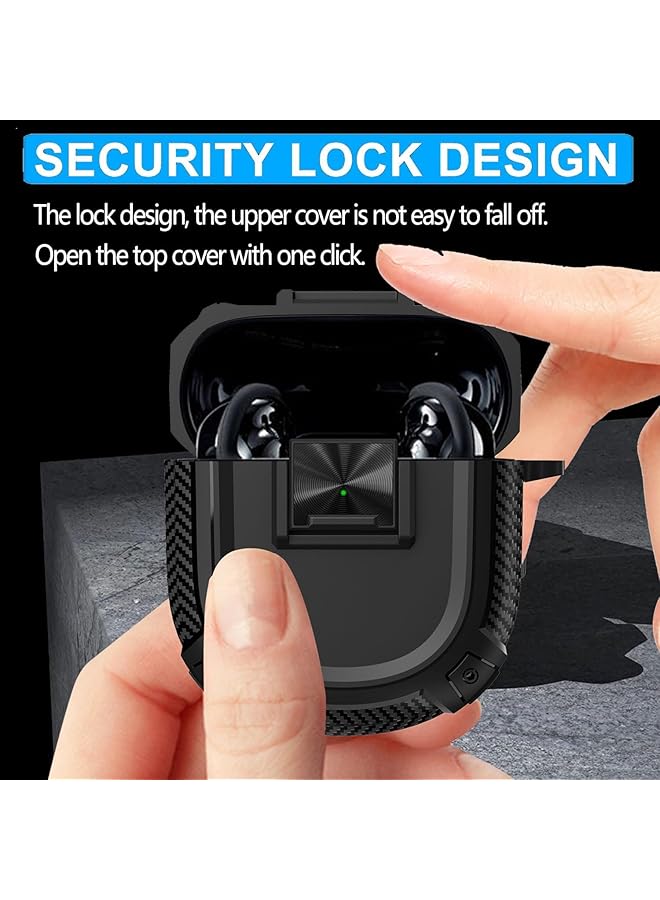 X spring Earbuds Case Cover Protective Cover For Bose Quietcomfort Earbuds Ii Case Protection With Hook Portable Scratch And Shock Proof Wireless Earbuds Cover With Safety Lock Button Design Black - Image 3