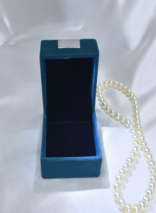 Lushure Velvet Premium Earring Box – Earring Storage Gift Box with Golden Plate Design for Weddings, Engagements & Gifting | Teal Green | Pack of 1 Pcs - Image 2