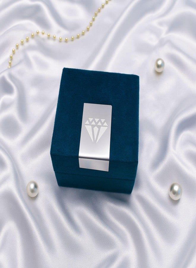 Lushure Velvet Premium Earring Box – Earring Storage Gift Box with Golden Plate Design for Weddings, Engagements & Gifting | Teal Green | Pack of 1 Pcs - Image 3