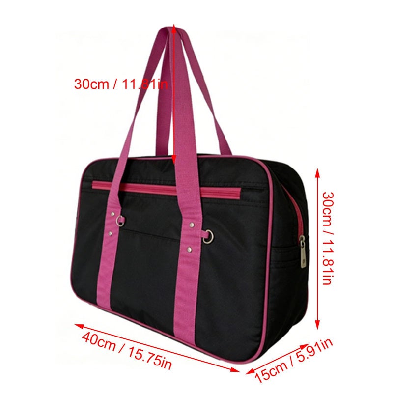 Yosoo Japanese School Uniform Messenger Bag Jk Style Satchel For School Commuting Oxford Fabric Black - Image 4