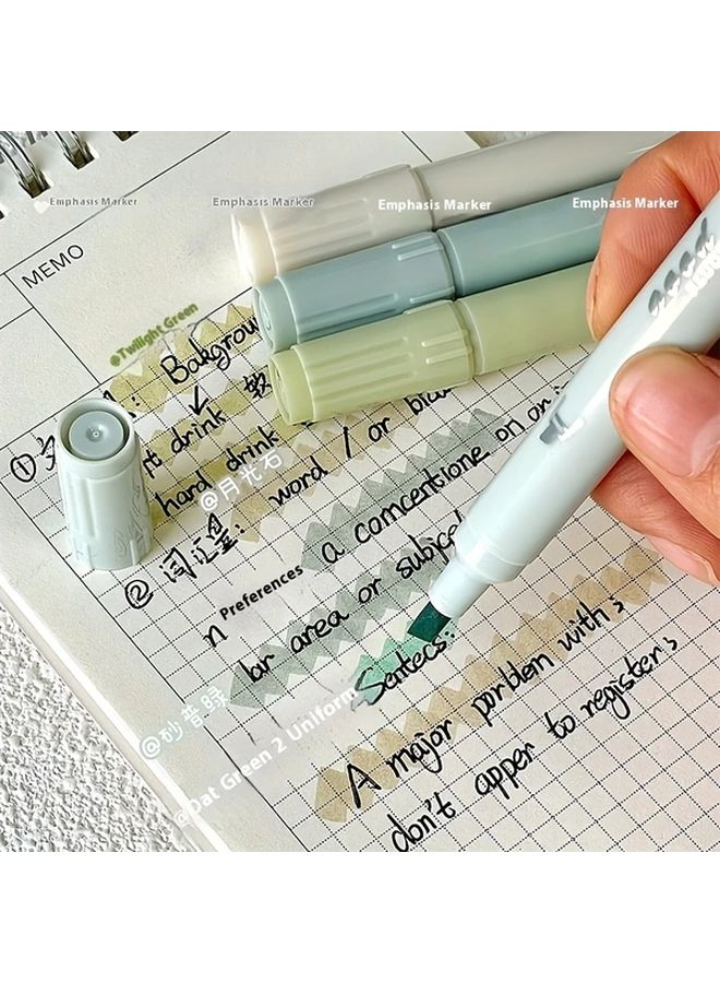 Green Water Based Dual Tip Highlighter Set Non Toxic Soft Pastel Colors For Art Crafts - Image 4