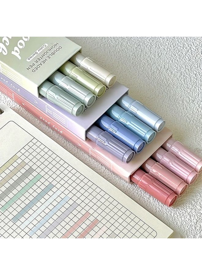 Green Water Based Dual Tip Highlighter Set Non Toxic Soft Pastel Colors For Art Crafts - Image 3