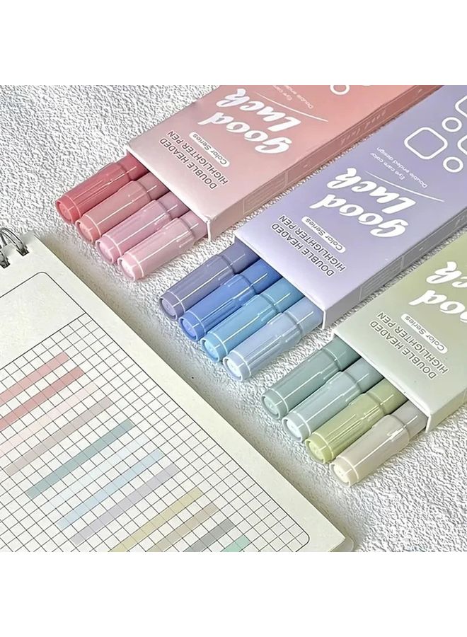 Green Water Based Dual Tip Highlighter Set Non Toxic Soft Pastel Colors For Art Crafts - Image 1