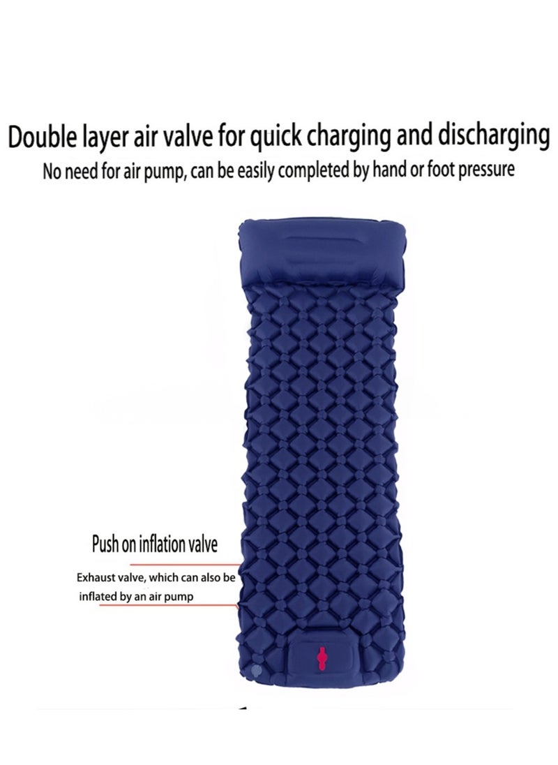 XiuWoo Ultralight Inflatable Sleeping Mat, Foldable Camping Sleeping Pad, Outdoor Waterproof Camping Air Mattress with Pillow, Pump, Storage Bag for Camping, Backpacking, Hiking, Tent Traveling  - Image 2