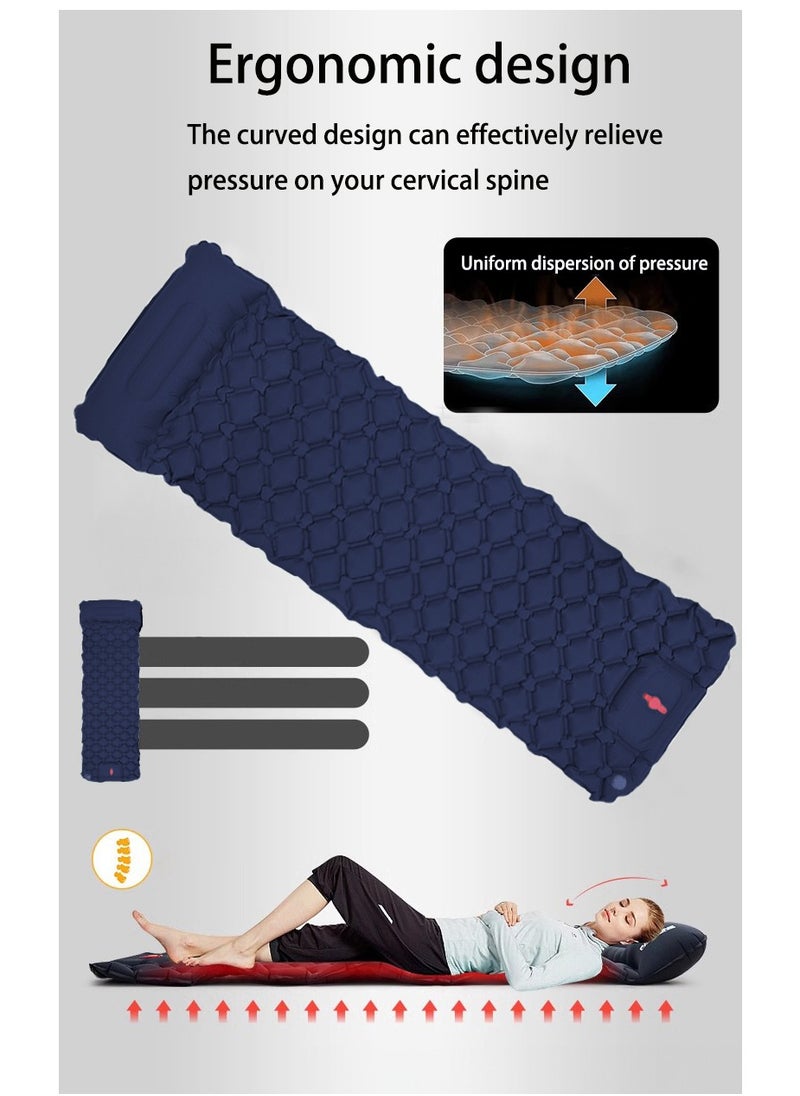 XiuWoo Ultralight Inflatable Sleeping Mat, Foldable Camping Sleeping Pad, Outdoor Waterproof Camping Air Mattress with Pillow, Pump, Storage Bag for Camping, Backpacking, Hiking, Tent Traveling  - Image 5