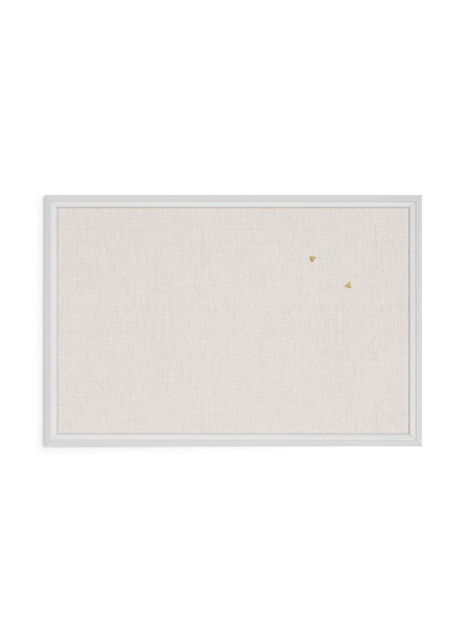 U Brands - Farmhouse Bulletin Board, Linen Covered Corkboard With White Wood Frame, 30" X 20" (6711U00-01) - Image 1