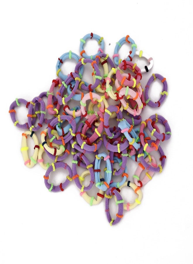 Cart Log مجموعة من 50 قطعة من ربطات الشعر المطاطية للبنات، متعددة الألوان، ربطات شعر ذيل الحصان، إكسسوارات شعر، ربطات شعر للأطفال، ربطات شعر صغيرة (خفيفة) - Image 1