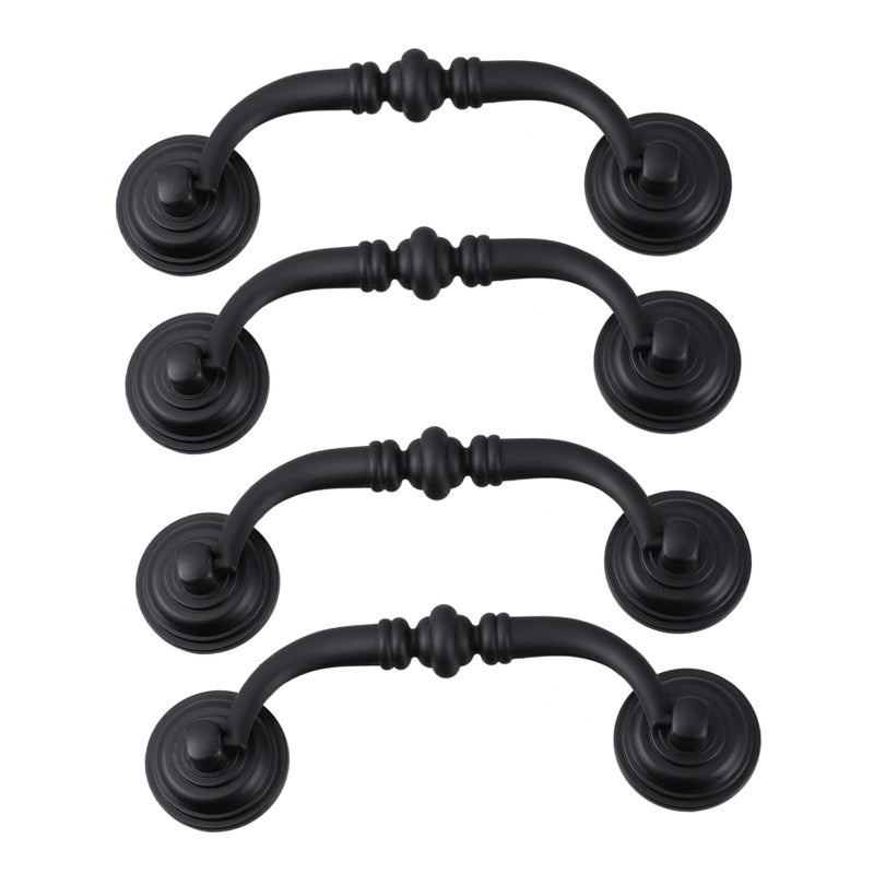Black Vintage Drawer Pulls Antique Cabinet Handles Easy Install Furniture Accessories - Image 2