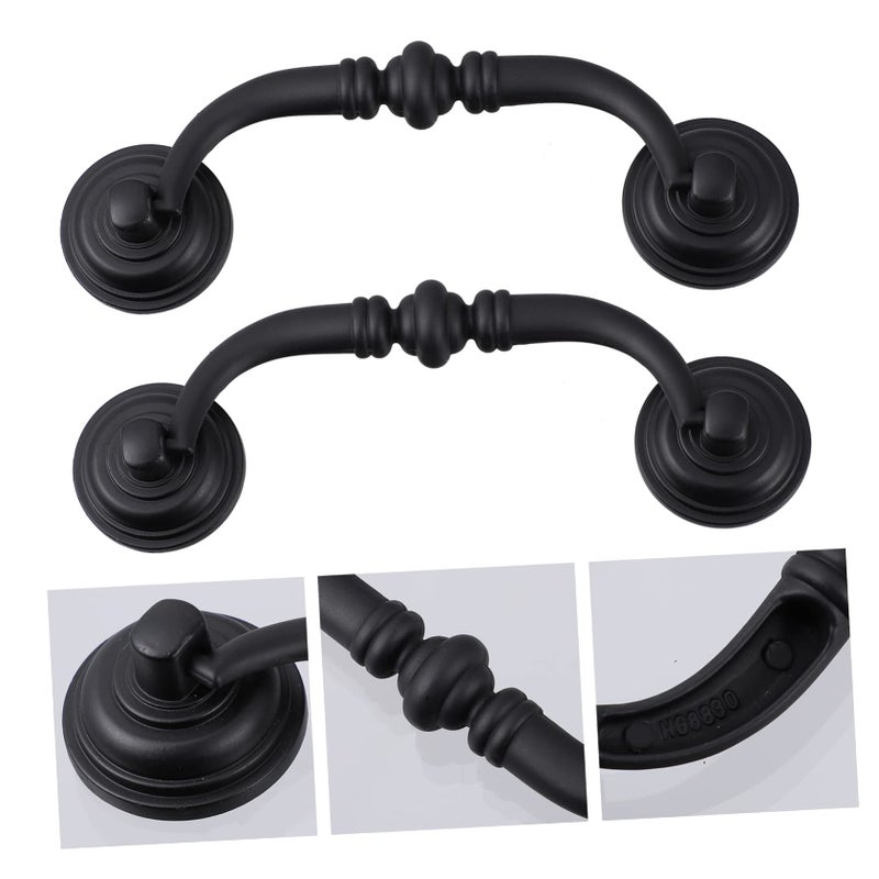 Black Vintage Drawer Pulls Antique Cabinet Handles Easy Install Furniture Accessories - Image 5