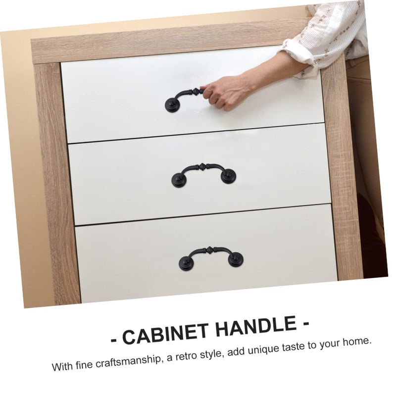 Black Vintage Drawer Pulls Antique Cabinet Handles Easy Install Furniture Accessories - Image 3