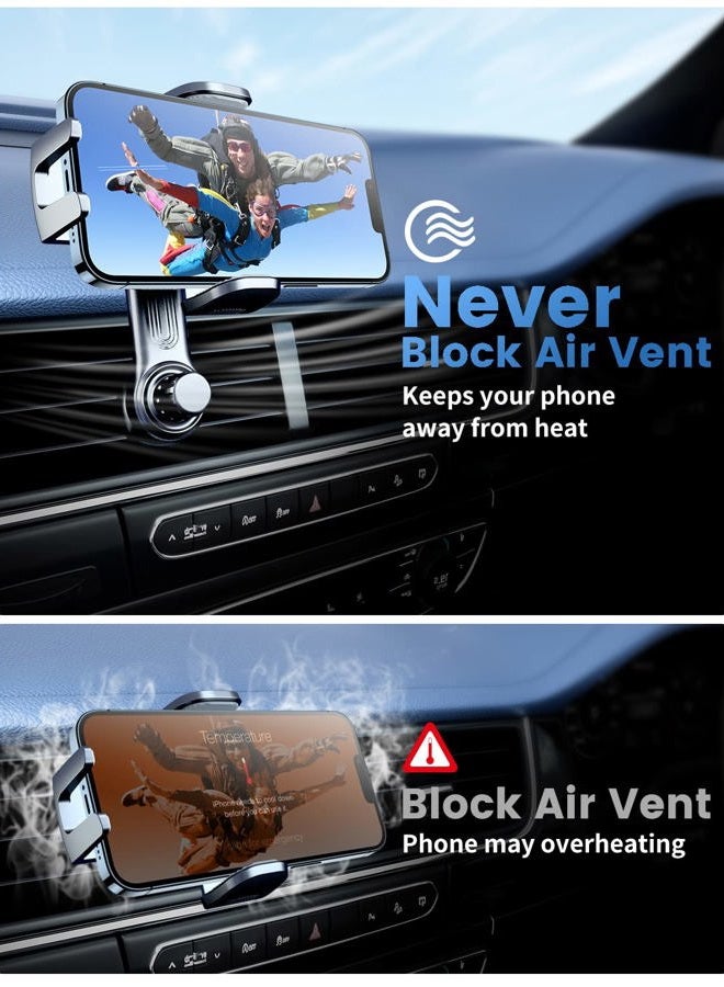 eSamcore Car Vent Phone Mount, Car Phone Holder Mount with Swing Arm Air Vent Clip Car Mount Cell Phone Holder Car for iPhone 12/13 Pro Max & All 4.7" - 6.9" Android Smartphone - Image 2