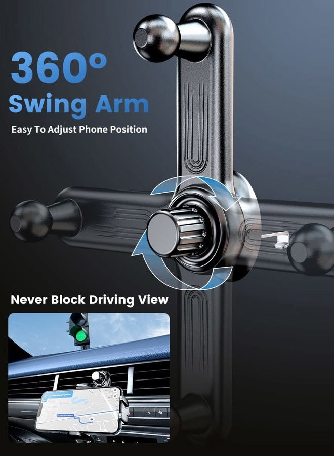 eSamcore Car Vent Phone Mount, Car Phone Holder Mount with Swing Arm Air Vent Clip Car Mount Cell Phone Holder Car for iPhone 12/13 Pro Max & All 4.7" - 6.9" Android Smartphone - Image 3