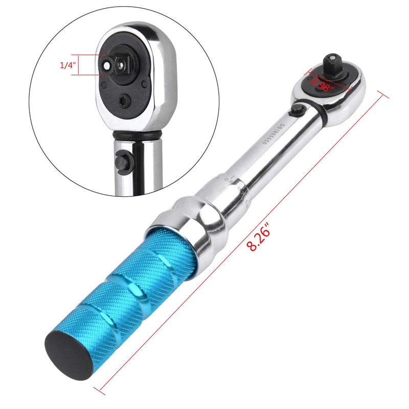 COTOUXKER Bike Torque Wrench Set, 1/4 Inch Drive Torque Wrench 2 to 14 Nm Bicycle Tool Kit for MTB Mountain Road Bikes with Allen Key, Torx Sockets, Extension Bar - Image 4