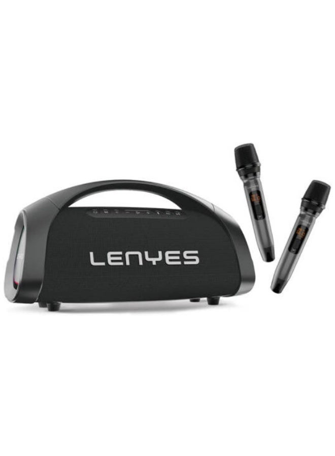 Lenyes S873 400W Portable Bluetooth Party Speaker with 2 Wireless Microphones, RGB Lights - Image 2