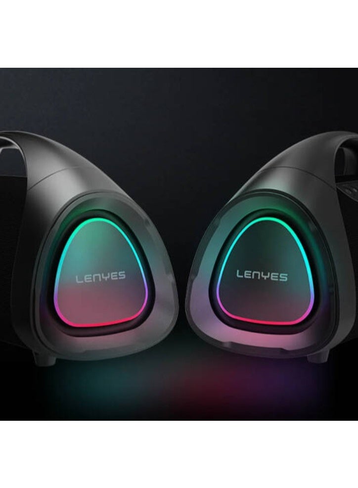 Lenyes S873 400W Portable Bluetooth Party Speaker with 2 Wireless Microphones, RGB Lights - Image 5